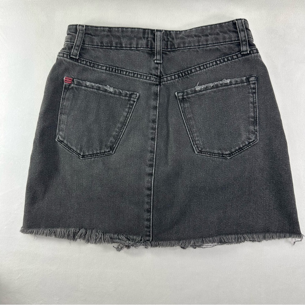 BDG Urban Outfitters Denim Jean Mini Skirt Black Wash Raw Hem - Picture 10 of 13